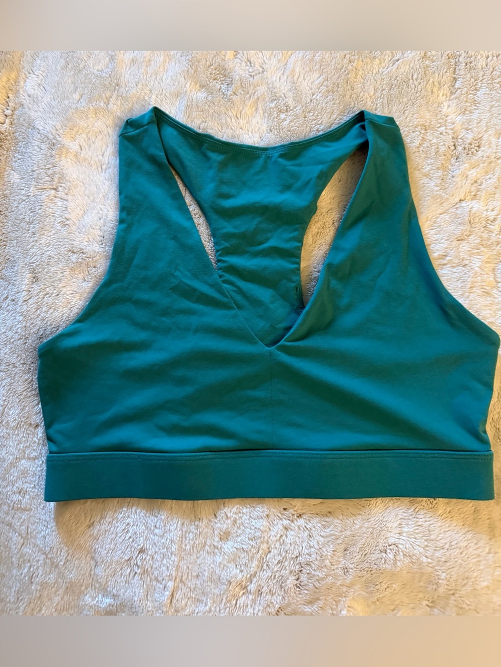 Fabletics Teal Racerback V-Neck Sports Bra